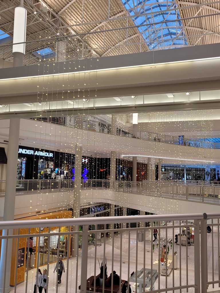 Strings of lights in the Mall of America