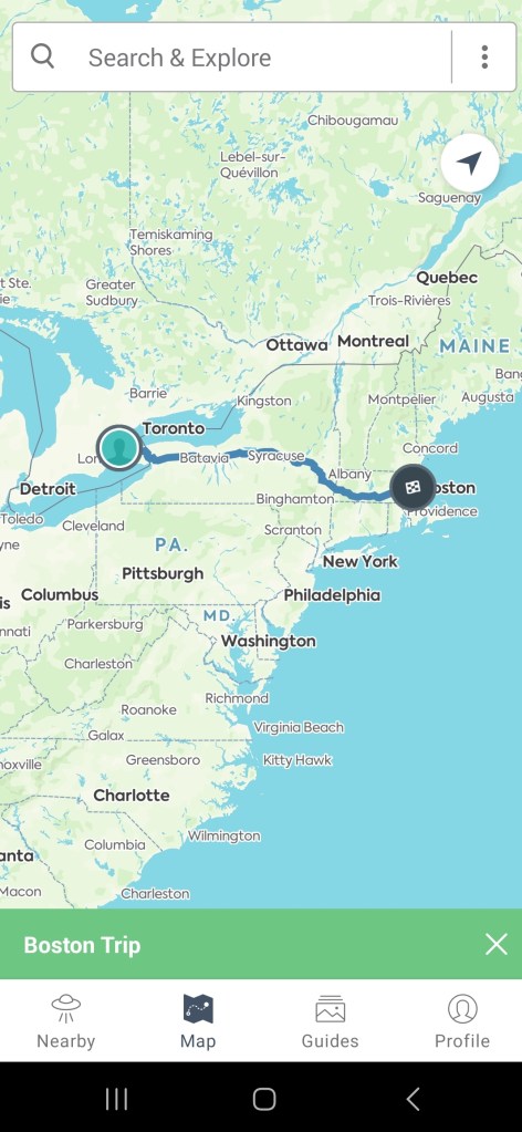 Roadtrippers RV Travel app screen