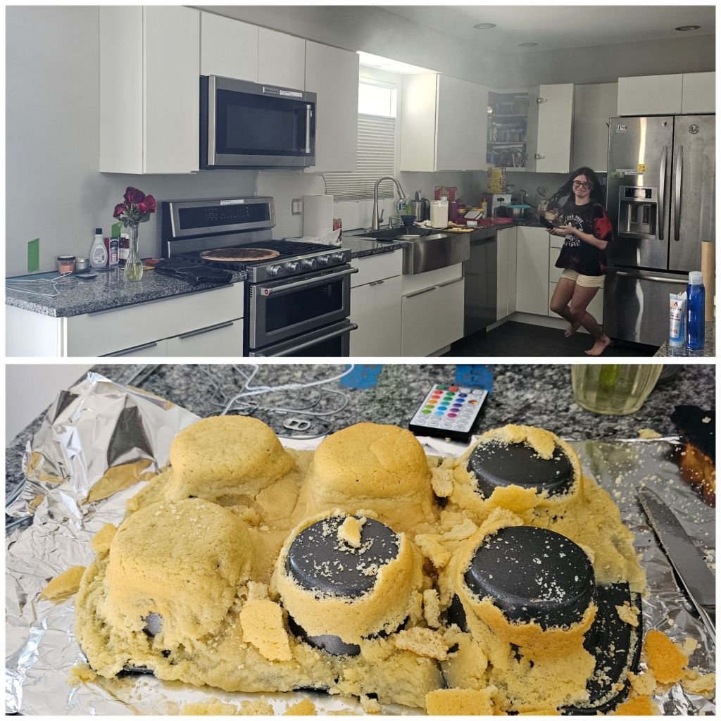 A little smoke in the kitchen. the cookie cups did not turn out as planned. 