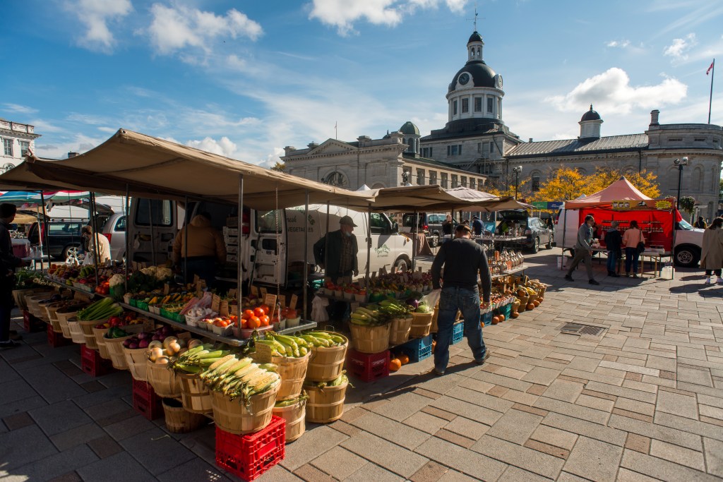Stalls at Kingston public market