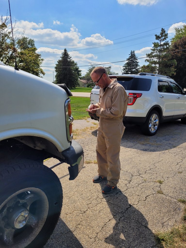David fixing my Roadtrek