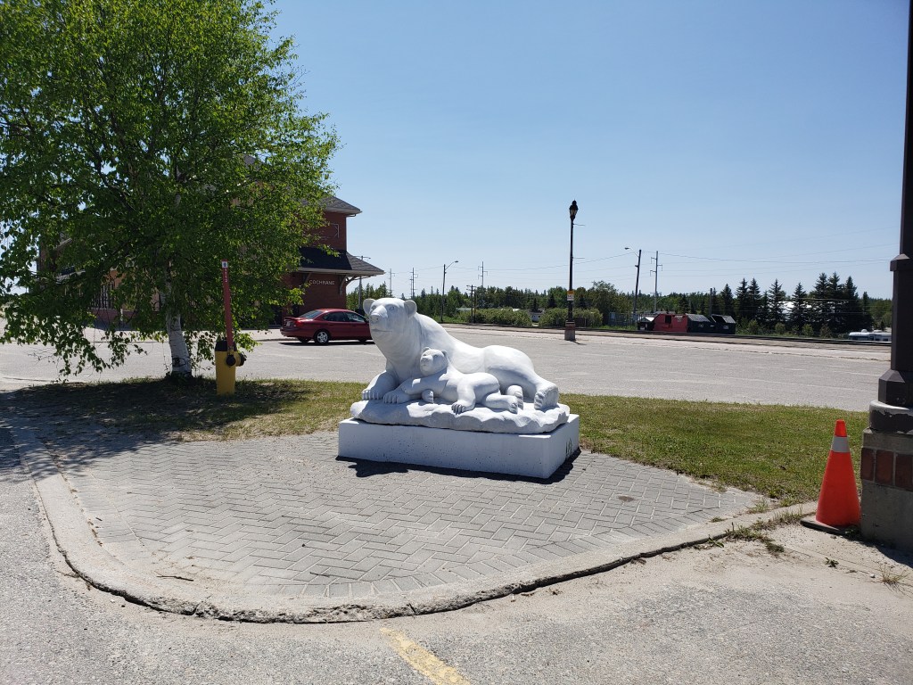 Polar Bear statue in Cochrane Ontario