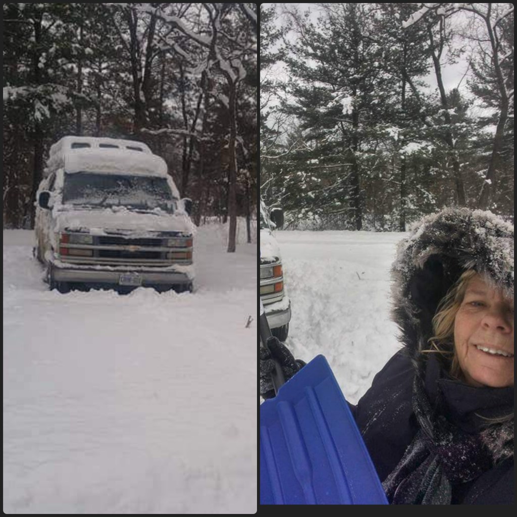 Digging out of my campsite at The Pinery Provincial Park