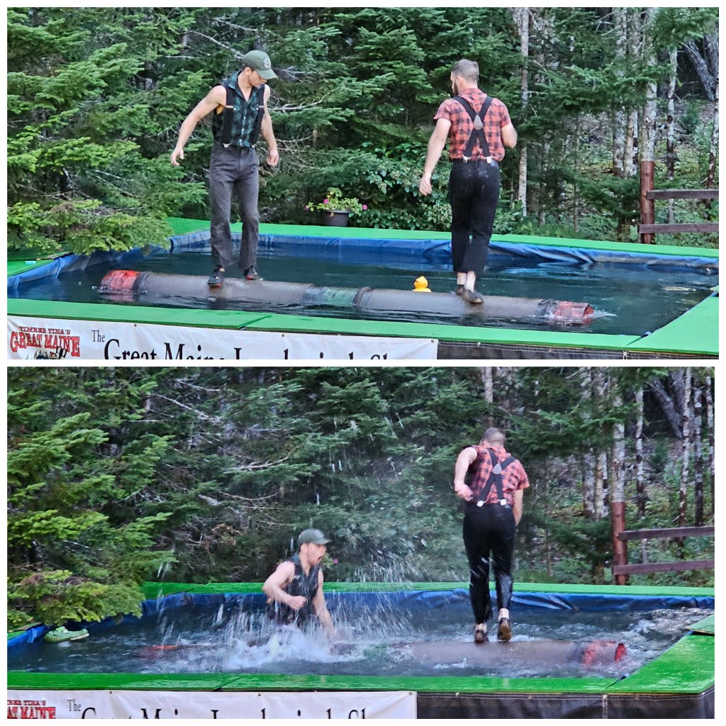 Running on logs at the lumberjack show. 