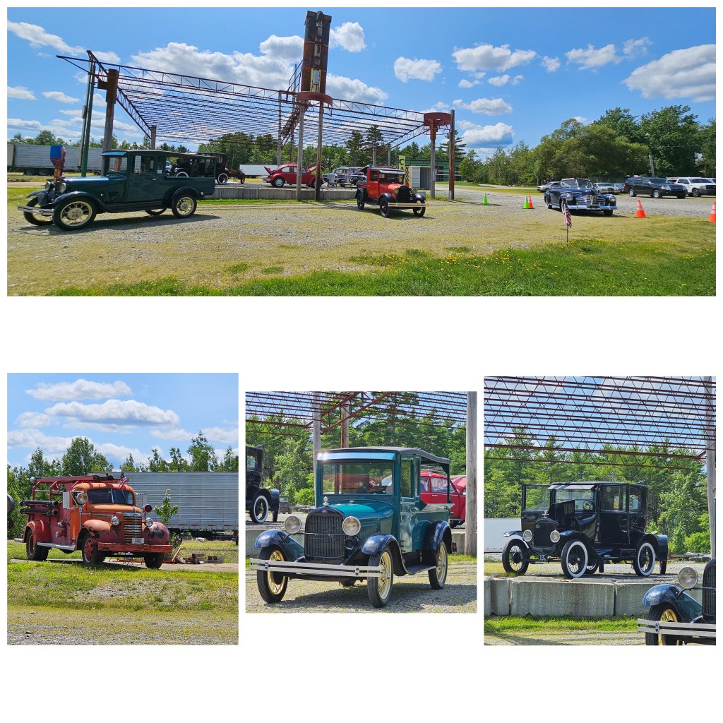 Old car display beside A1 Relics