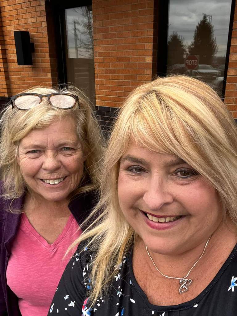 My friend Lynn and I at Panera Bread