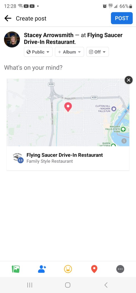 Facebook check in screen